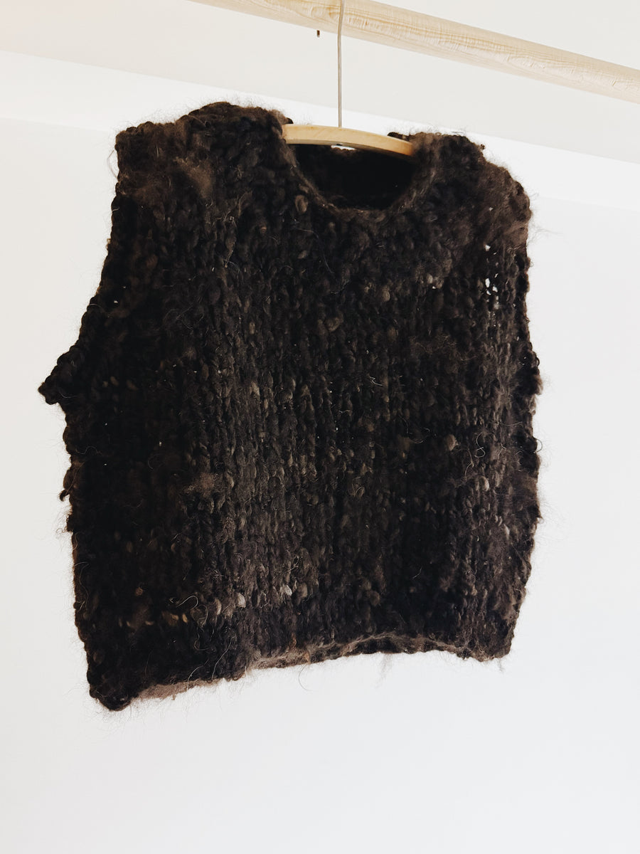 WILD SPUN VEST - DARK BROWN