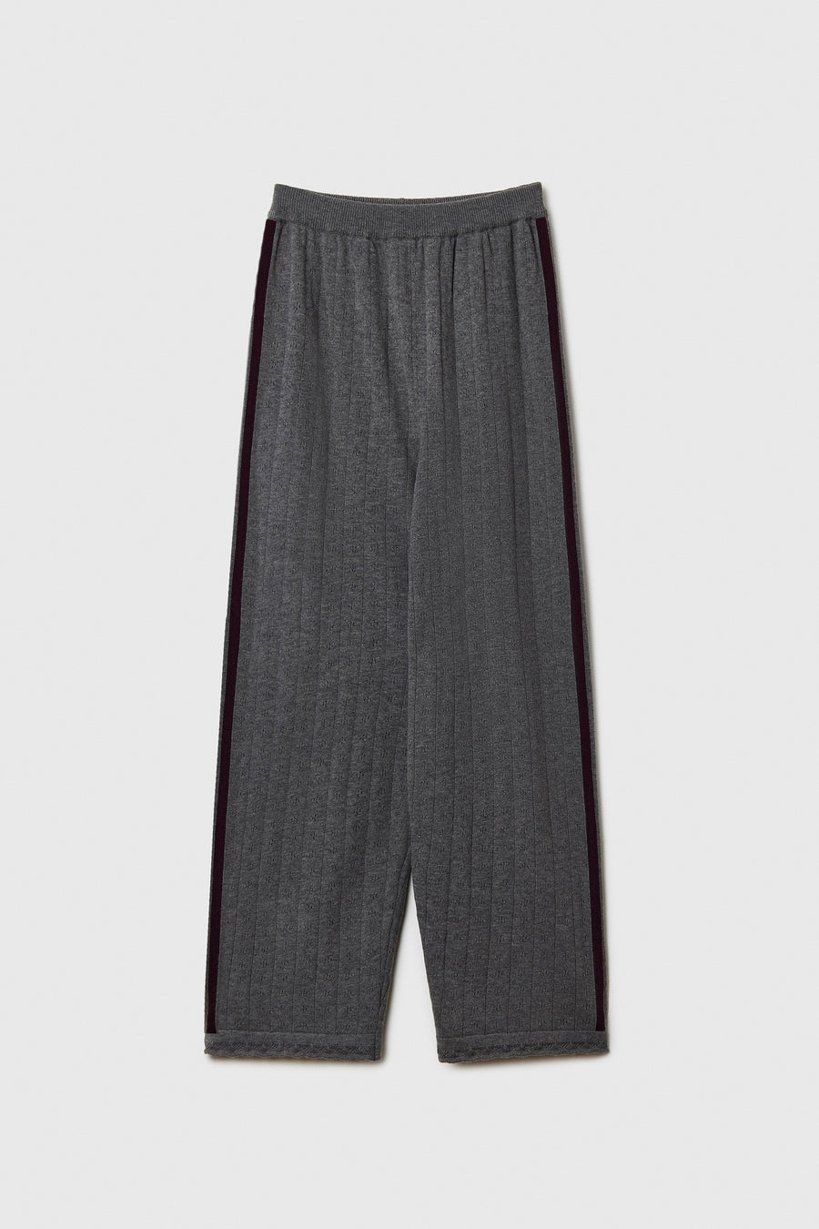 MERINO POINTELLE PANTS - GREY