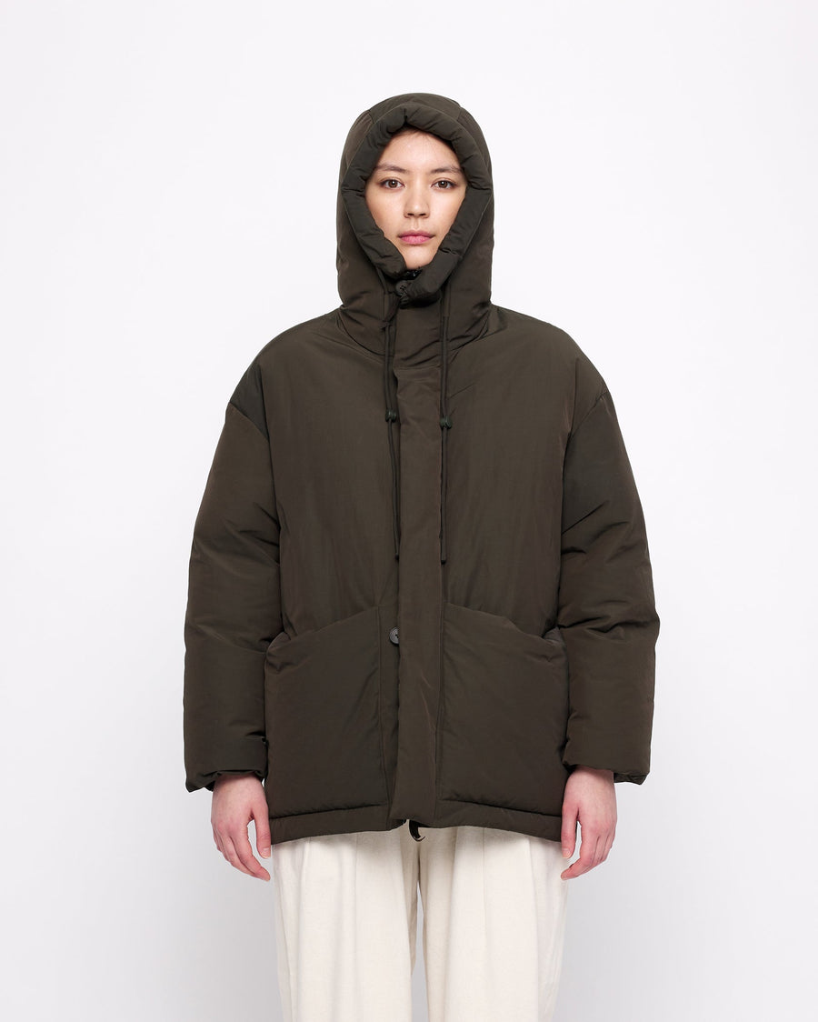 HOODED PUFFER - OLIVE