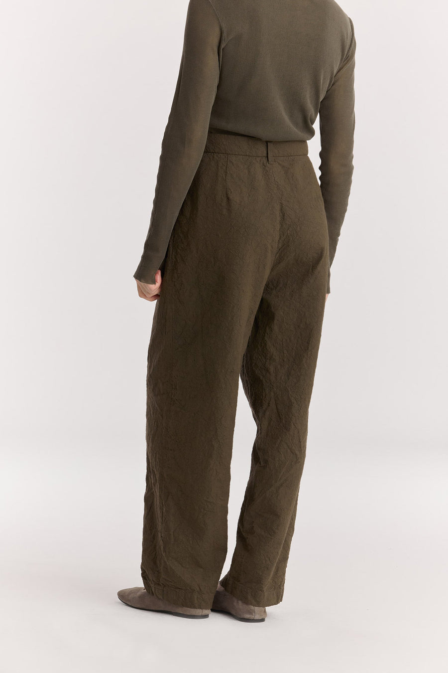 CRINKLED TROUSER - CHARCOAL