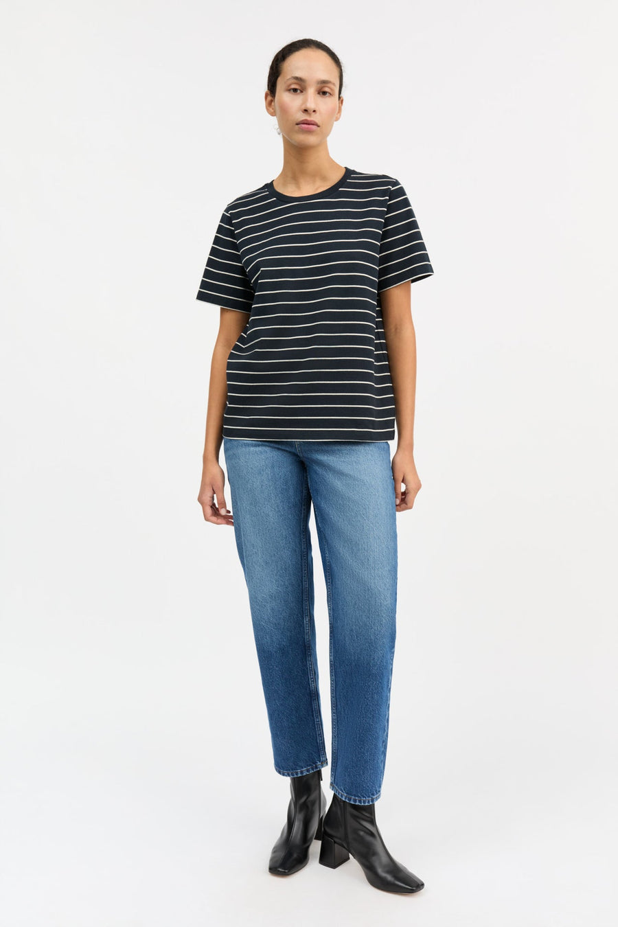 LOUI TEE - NAVY STRIPE