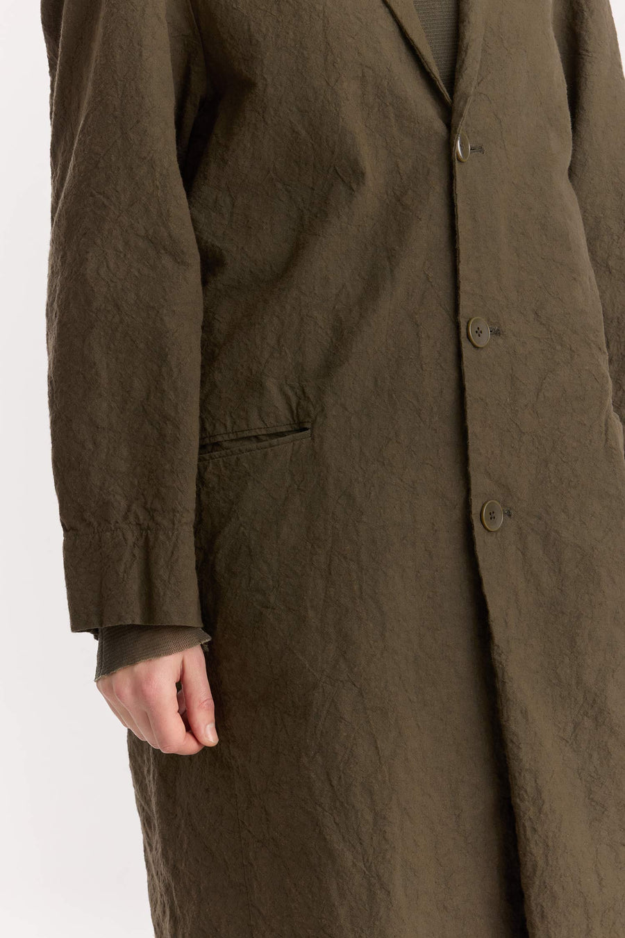CRINKLED COAT - CHARCOAL