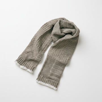 ORGANIC COTTON/YAK PATTERN STOLE - GREEN