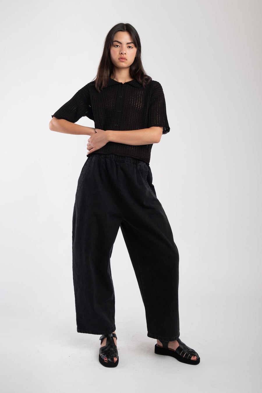 BARREL PANT - FADED BLACK