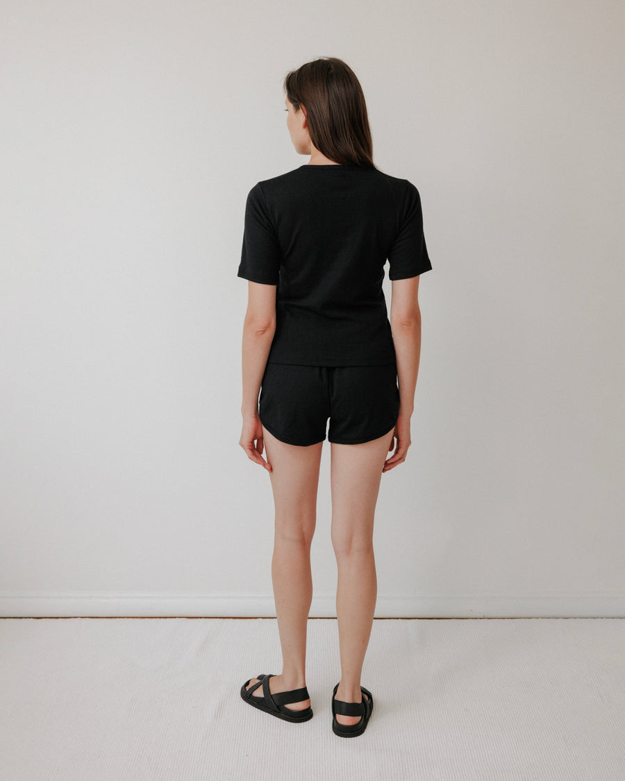 RIB TEE - BLACK