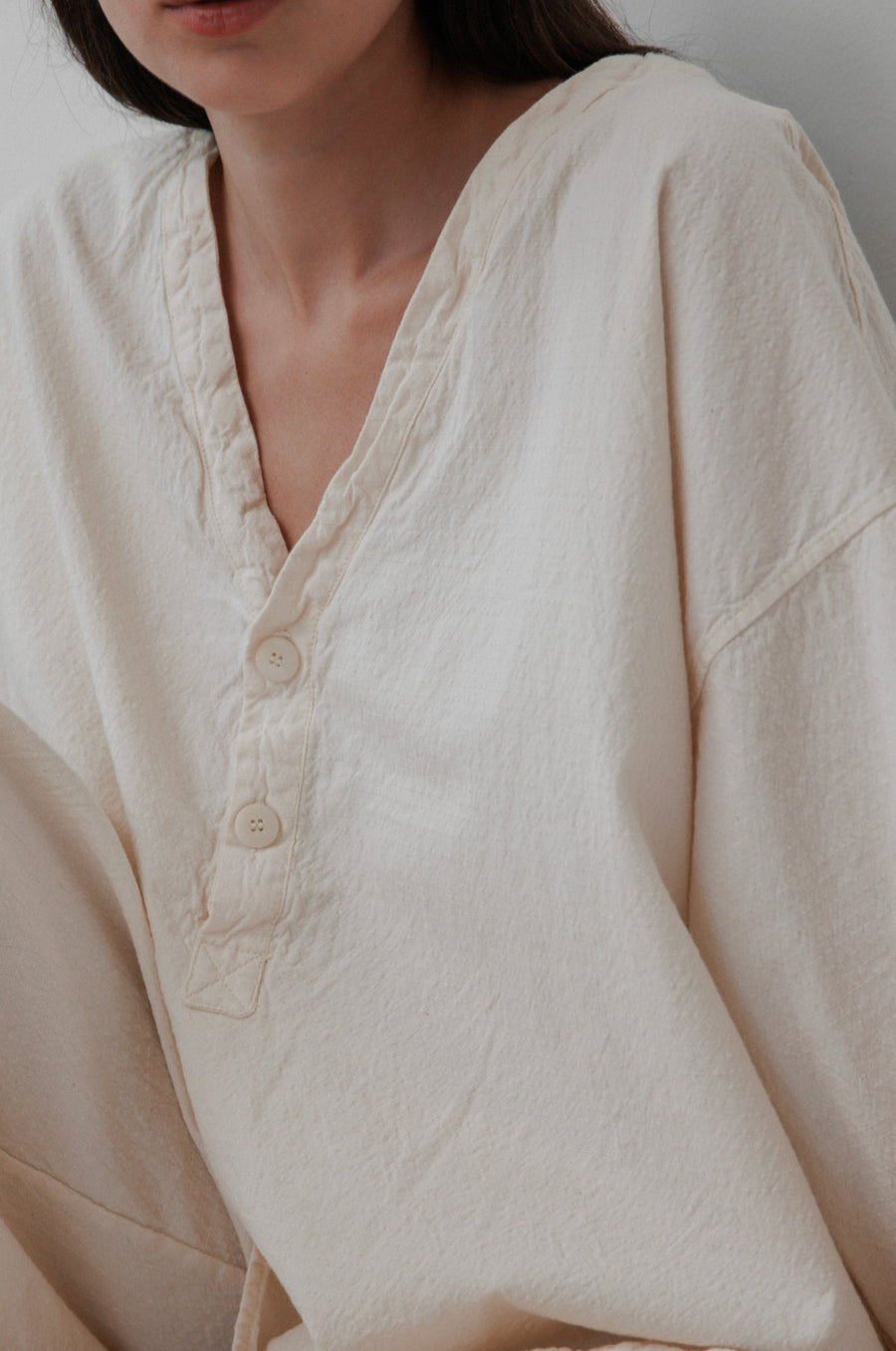 WOVEN POPOVER - NATURAL