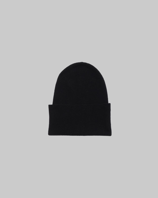 WHIT CASHMERE BEANIE - BLACK