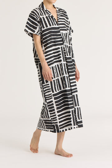 NARROW KITE DRESS - BLACK PRINT