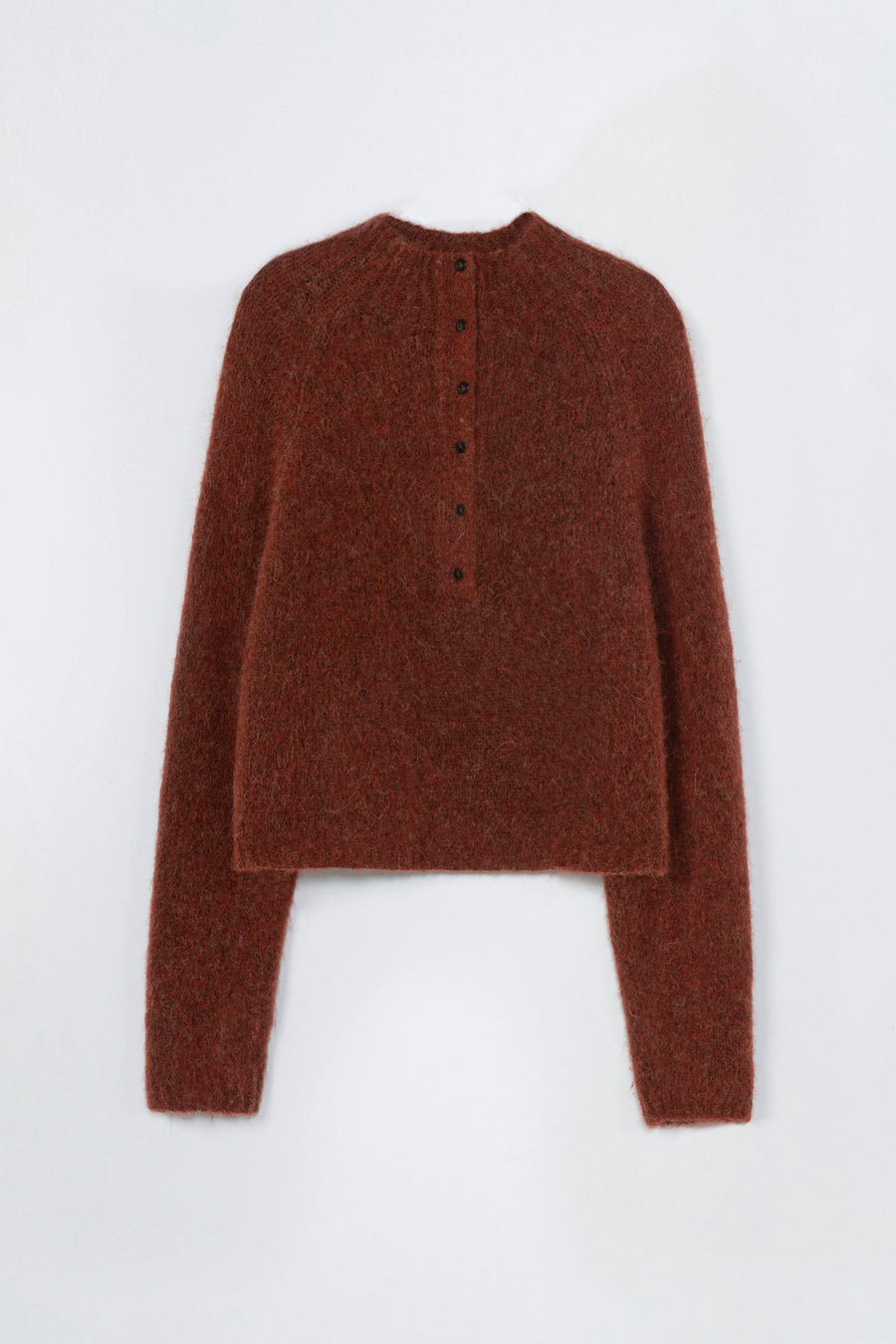 BABY ALPACA POLO SWEATER - TERRACOTA