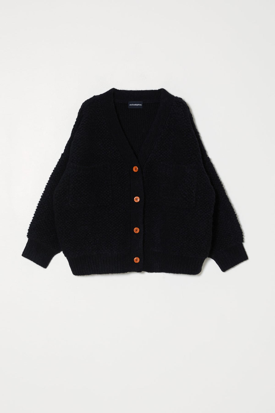 AMELIA CARDIGAN - FRENCH TERRY - BLACK