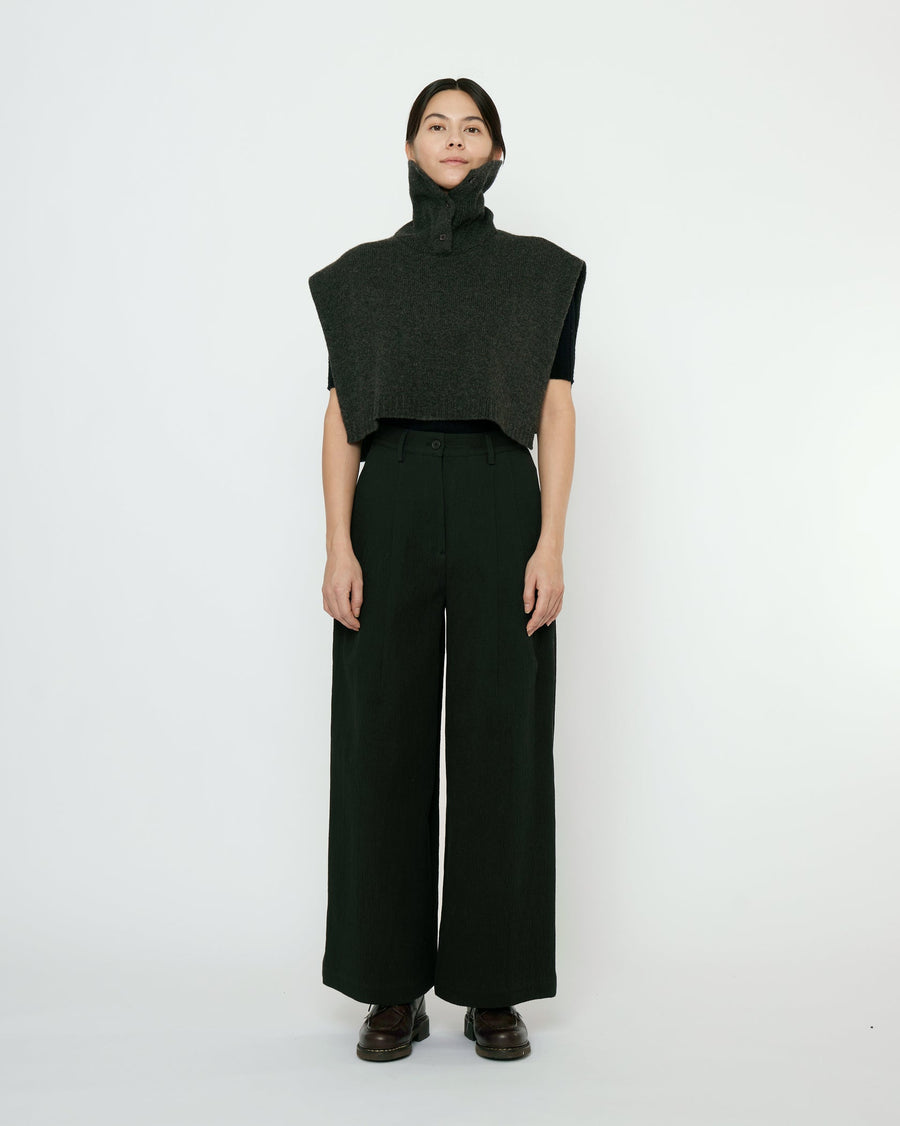 KNIT TURTLENECK VEST - CHARCOAL