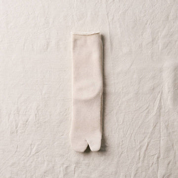 ORGANIC COTTON/YAK PILE TABI SOCKS - NATURAL