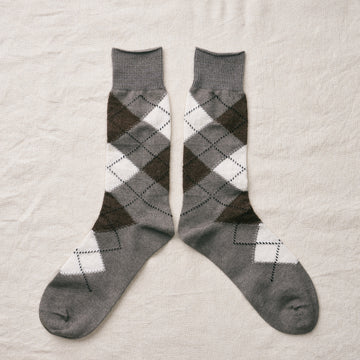 ALPACA/YAK ARGYLE SOCKS - GREY