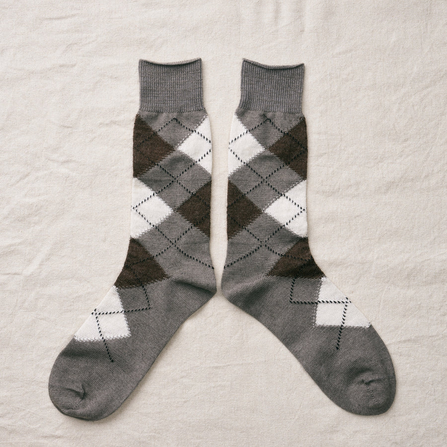 ALPACA/YAK ARGYLE SOCKS - GREY