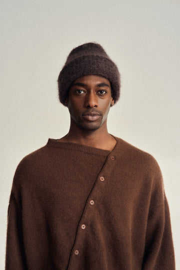 CLOUD MOHAIR BEANIE - COCOA BROWN