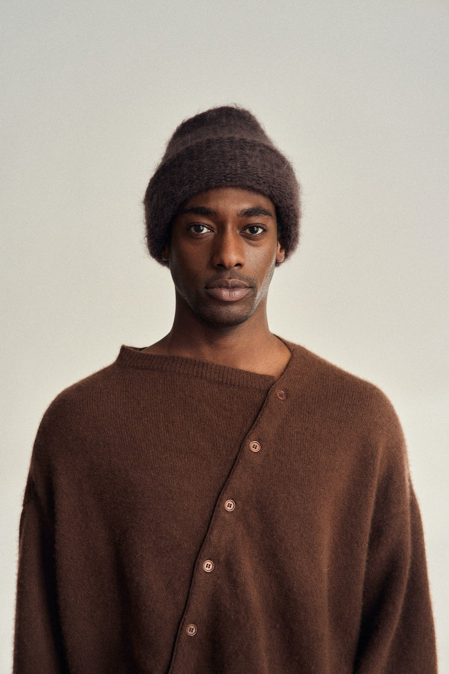 CLOUD MOHAIR BEANIE - COCOA BROWN