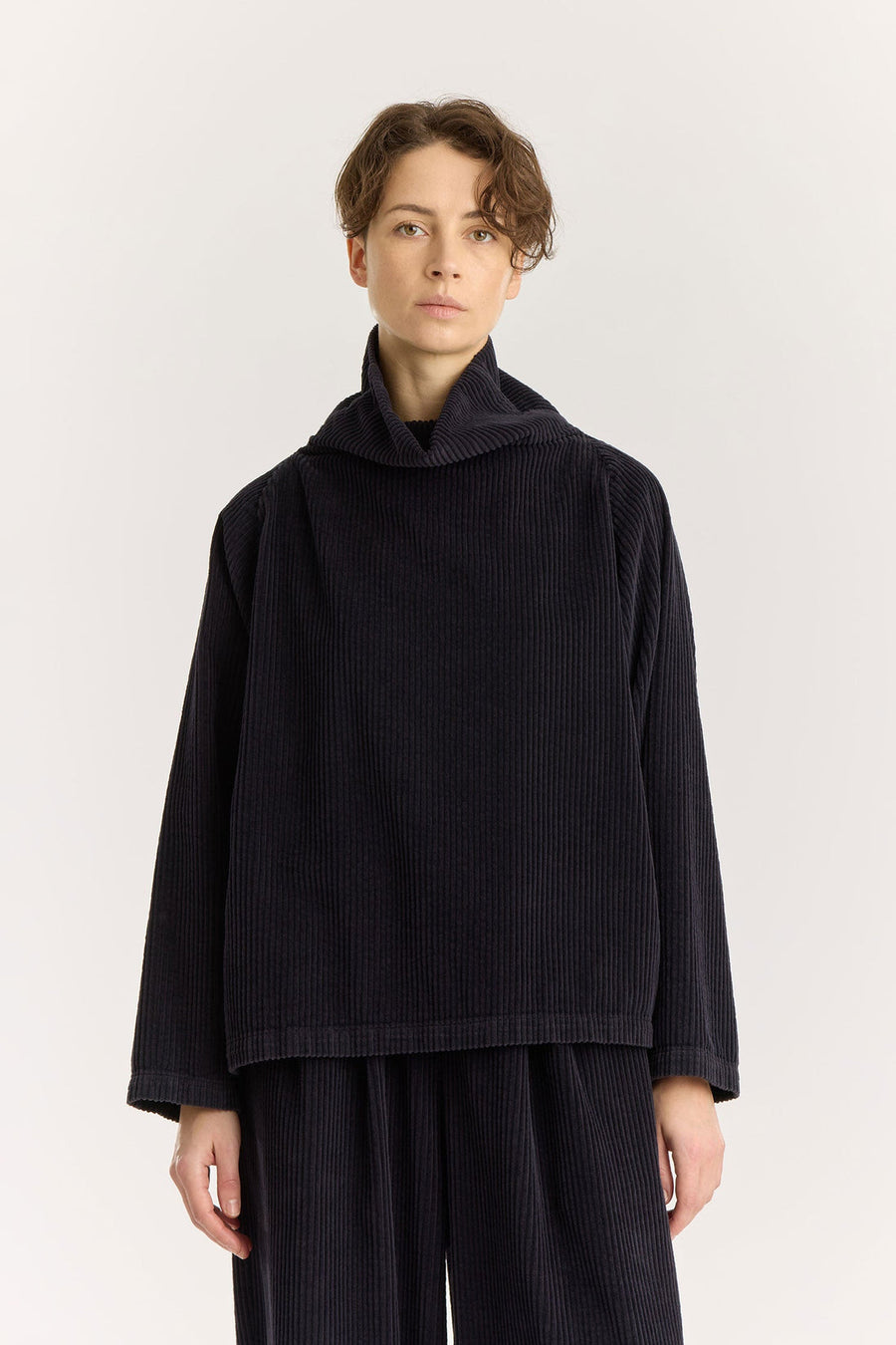 CORDUROY TUBE TOP - DARK NAVY