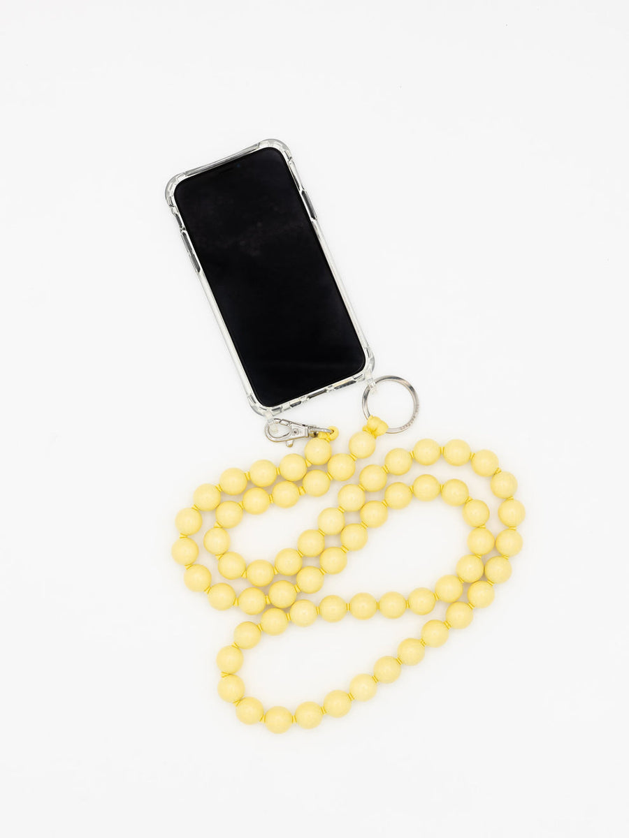 HANDYKETTE PHONE NECKLACE - BIG PERLEN - PASTEL YELLOW