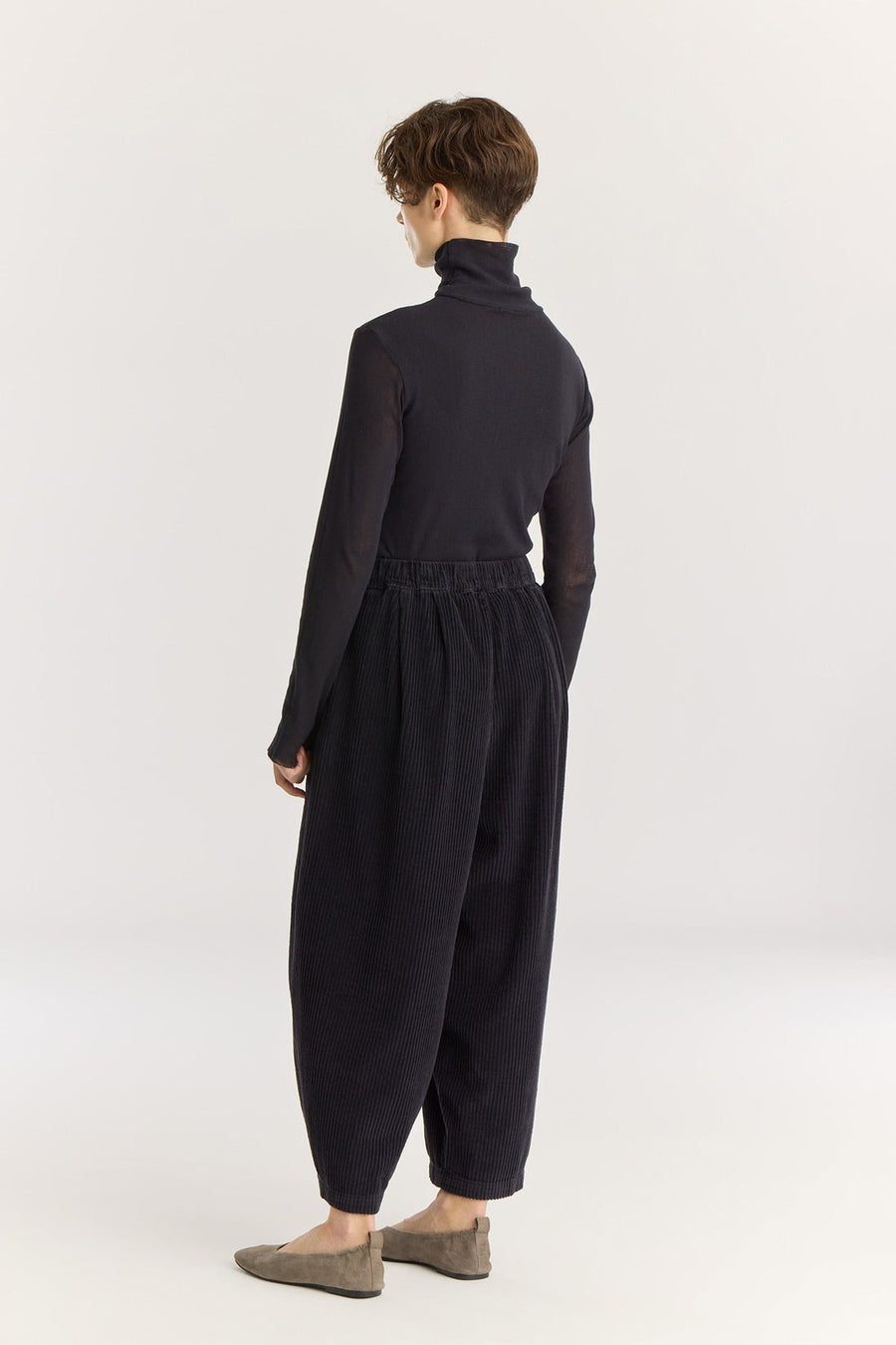 CORDUROY WIDE PANT - DARK NAVY