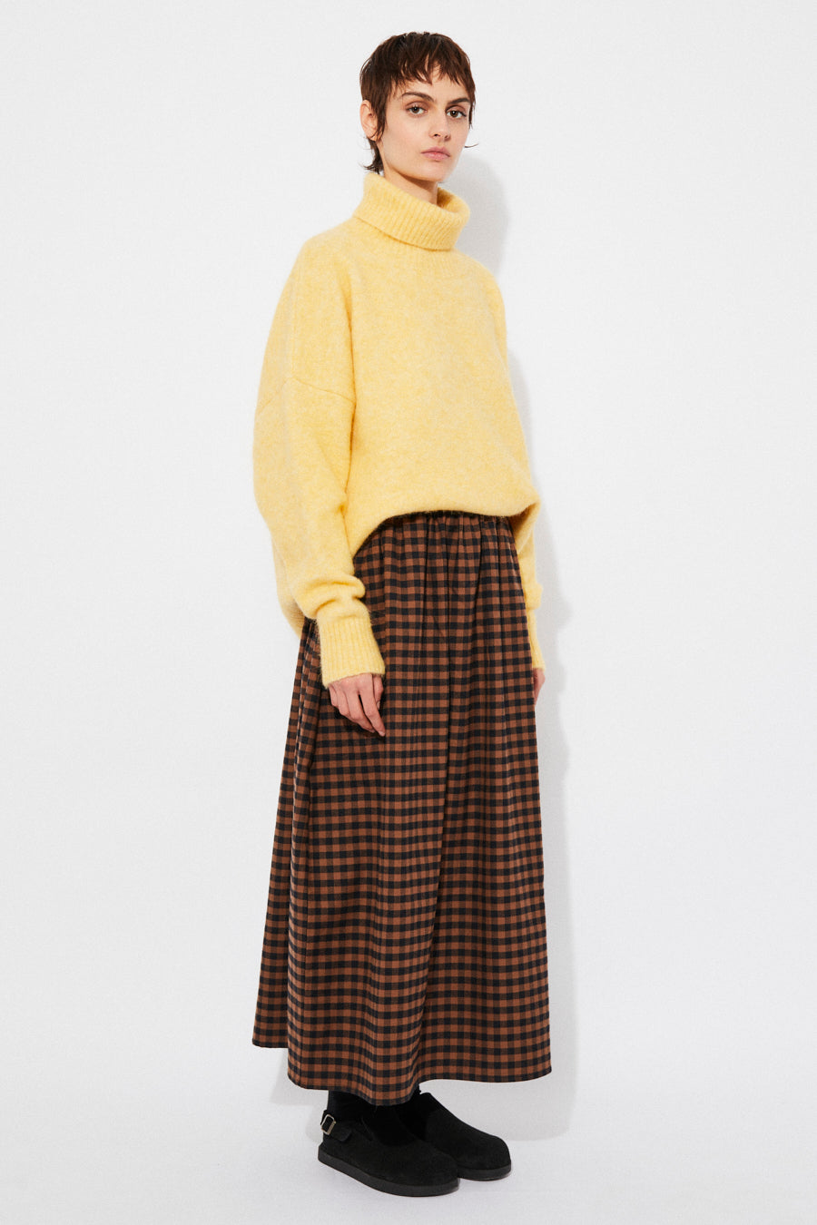 PEDRA SKIRT - BROWN CHECK