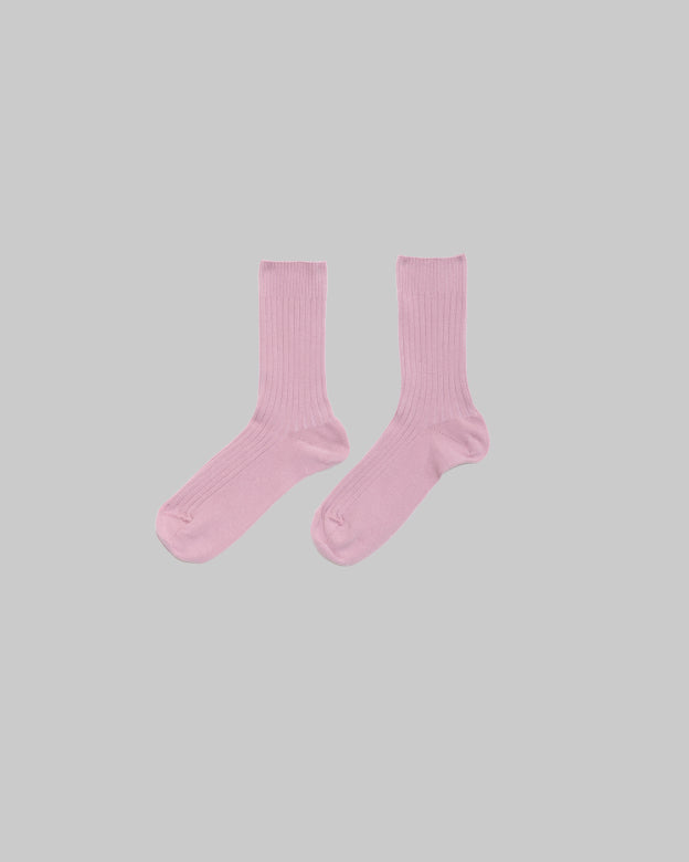 RIB ANKLE SOCK - VIE PINK