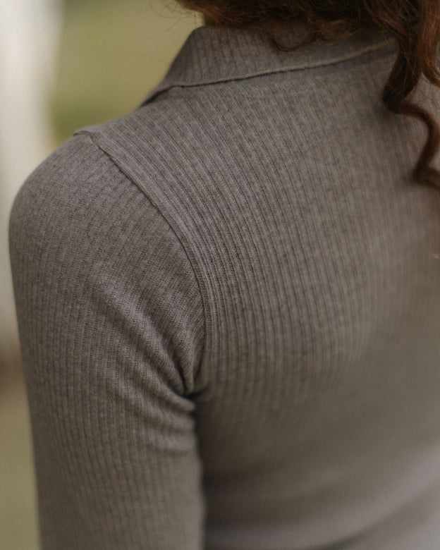 DUAL LONGLSEEVE TEE - GREY MELANGE