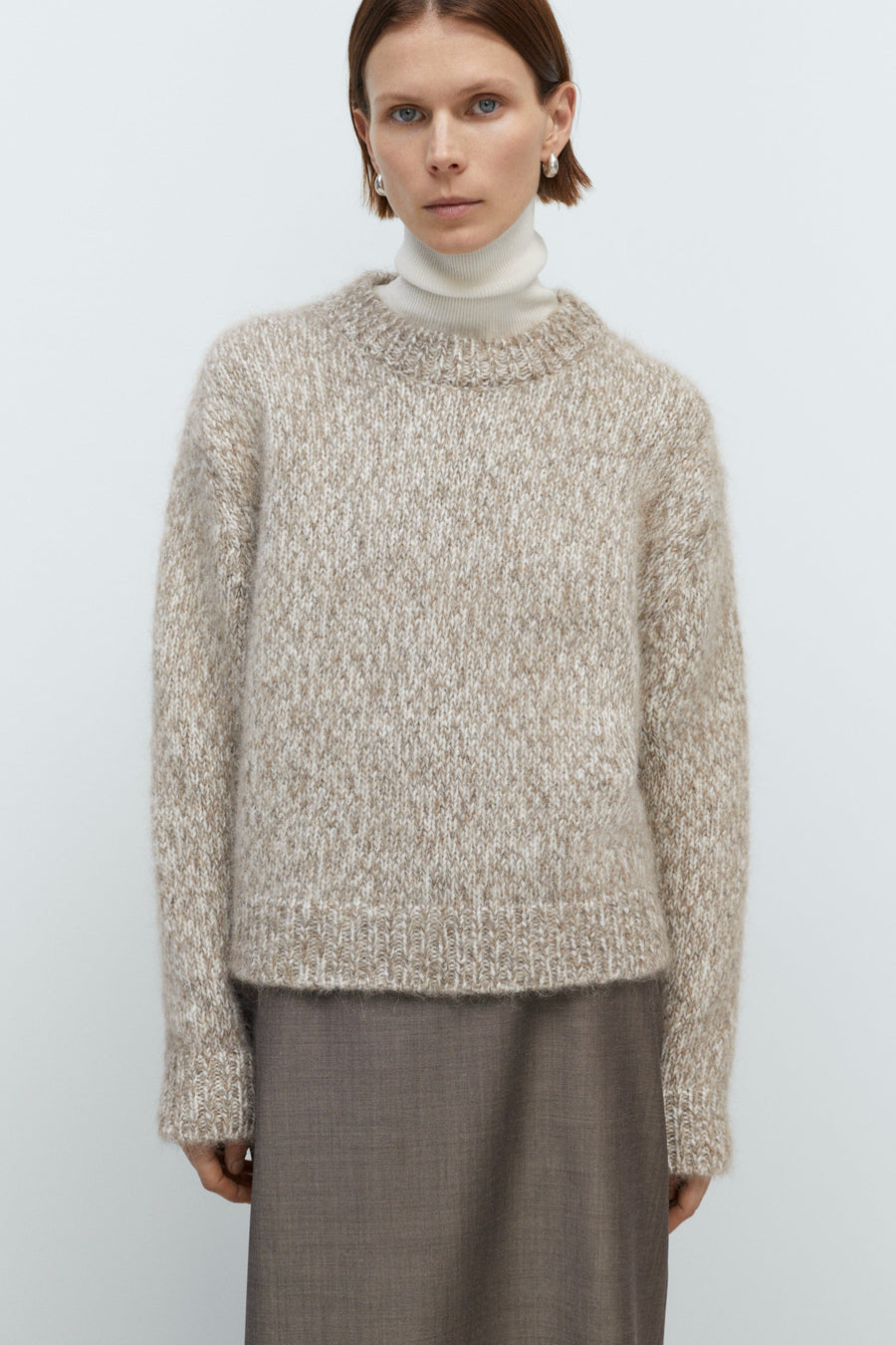 CHUNKY SWEATER - BEIGE MELANGE