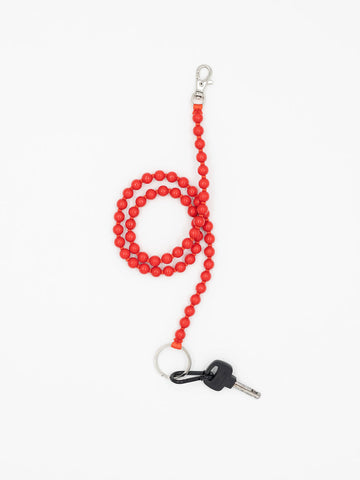 LONG KEYHOLDER - SMALL PERLEN - RED
