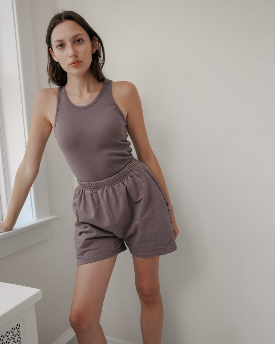 SCOOP BACK RIB TANK - MUSHROOM