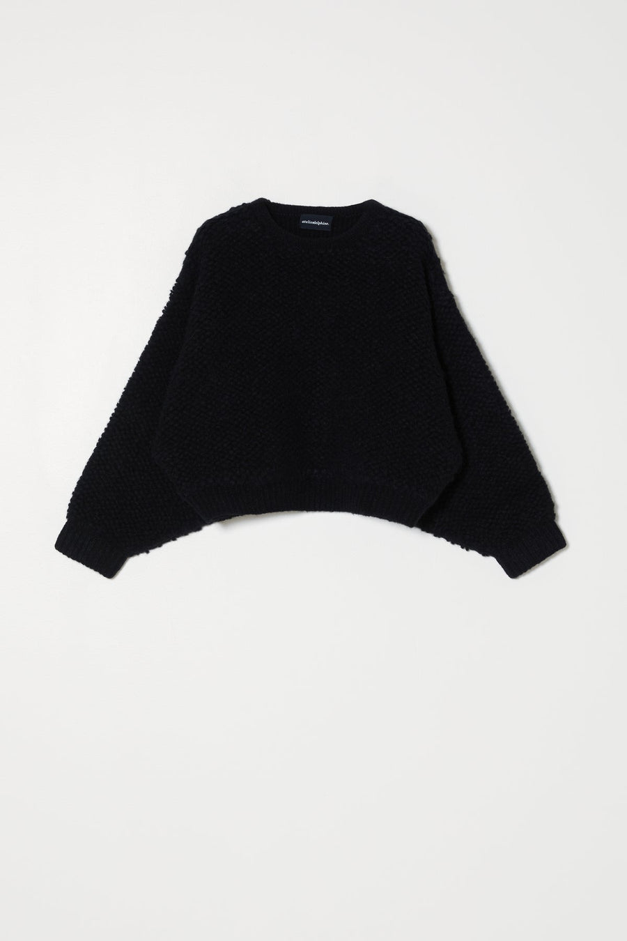 BALLOON SLEEVE SWEATER - FRENCH TERRY - BLACK