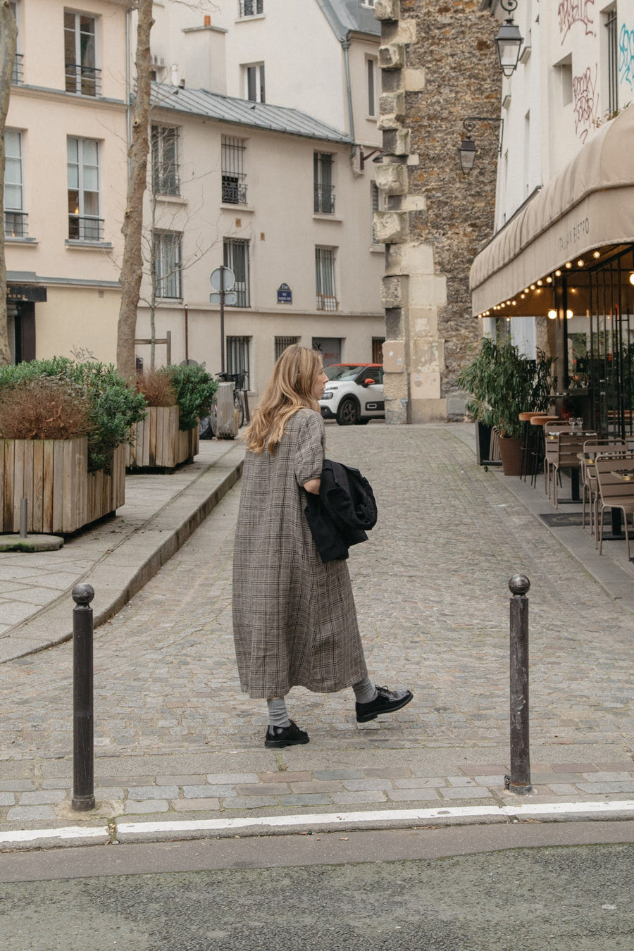 BLAIR DRESS - GREY PLAID