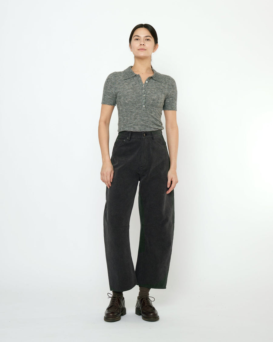 CURVE LEGGED WORK TROUSER - WASHED BLACK