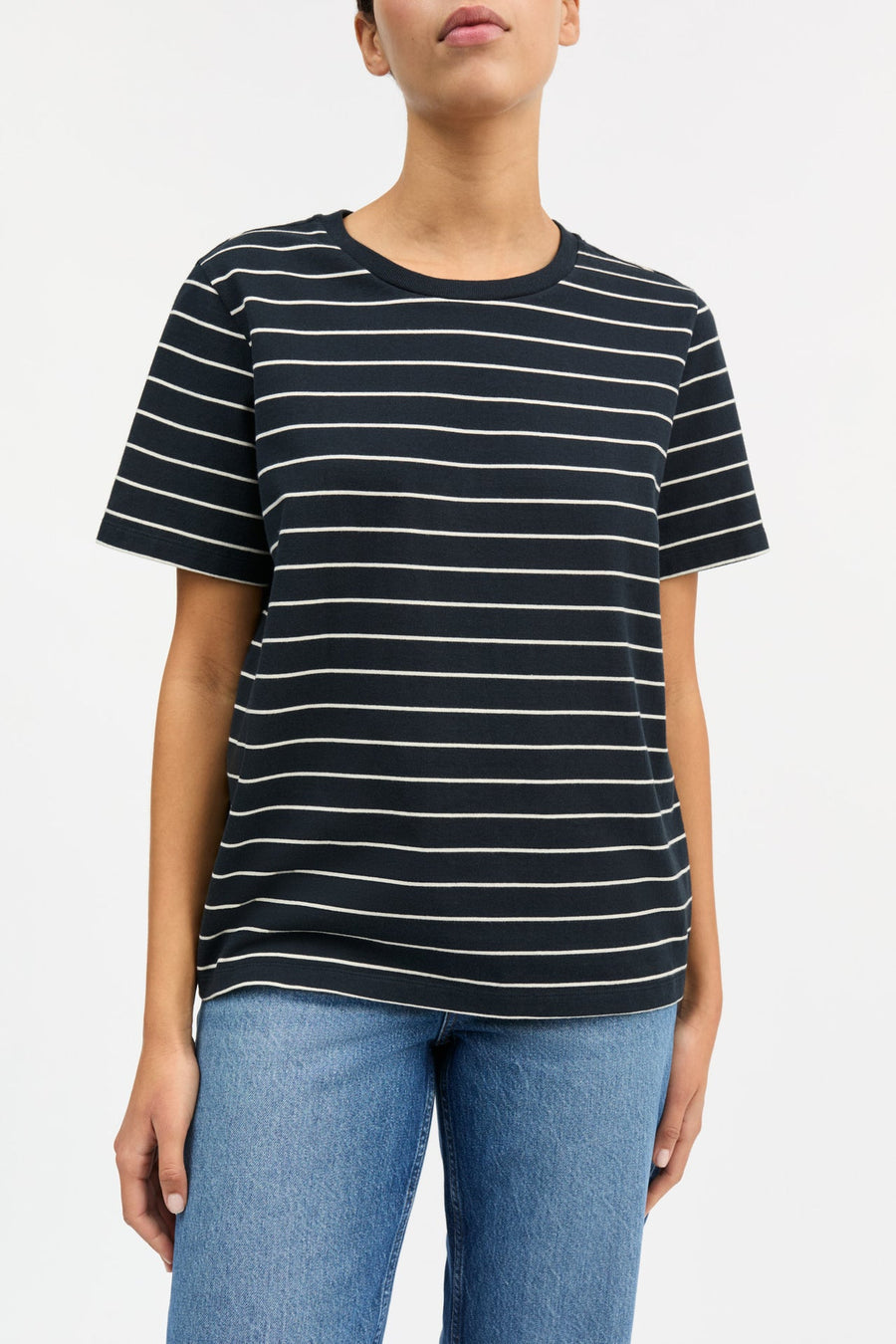 LOUI TEE - NAVY STRIPE
