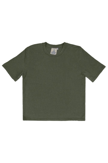 DAKOTA HEMP CROPPED TEE - OLIVE GREEN