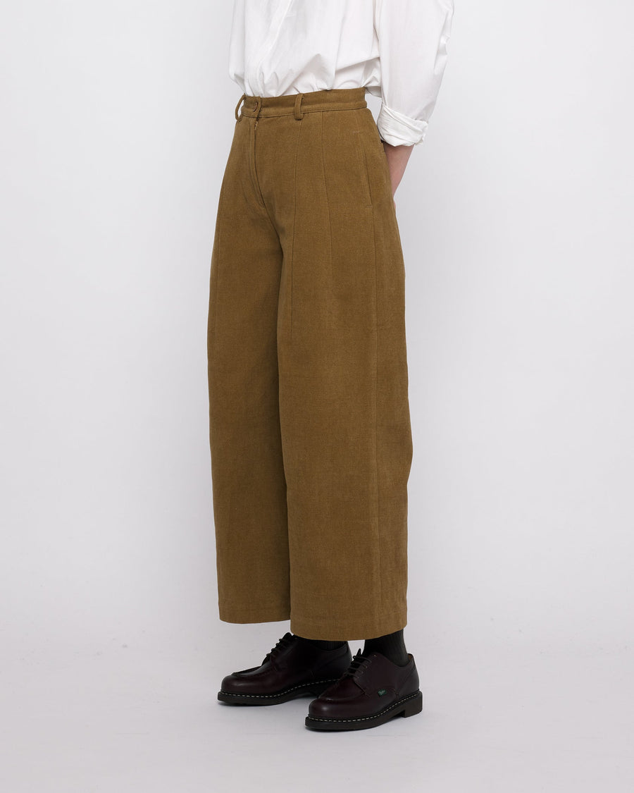 WIDE LEGGED SKATE TROUSER - KELP BROWN