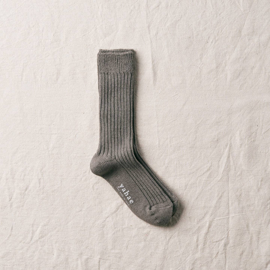 ORGANIC COTTON/YAK RIB SOCKS - GREY