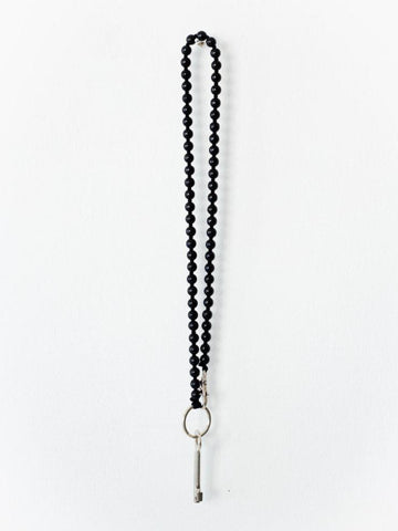 LONG KEYHOLDER - SMALL PERLEN - BLACK