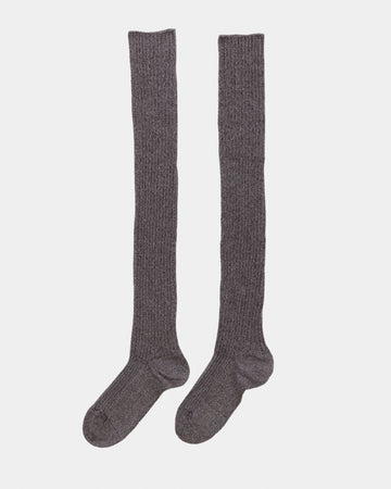 OVER KNEE SOCK - GREY/BROWN MELANGE