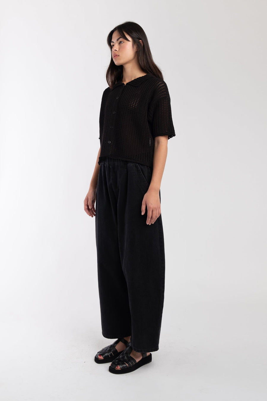 BARREL PANT - FADED BLACK