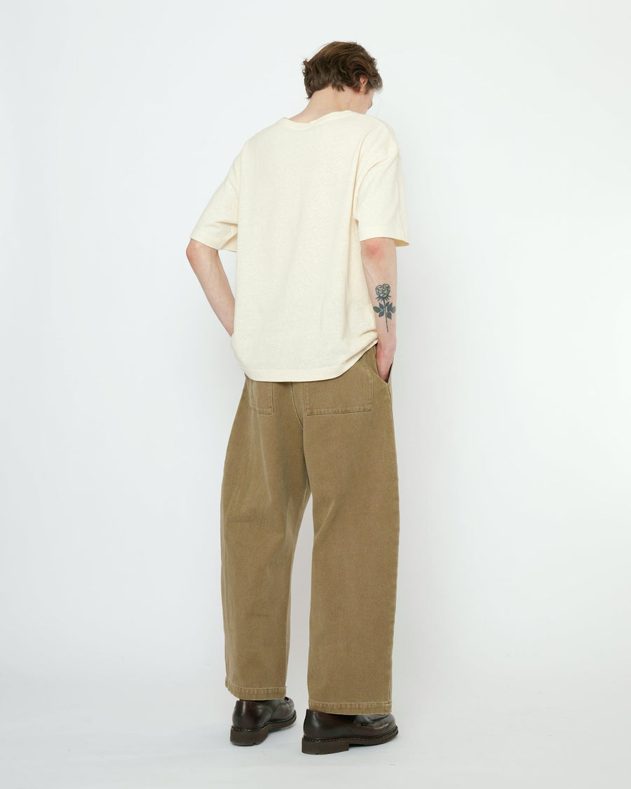 TAILORED CURVE LEGGED TROUSER - KELP