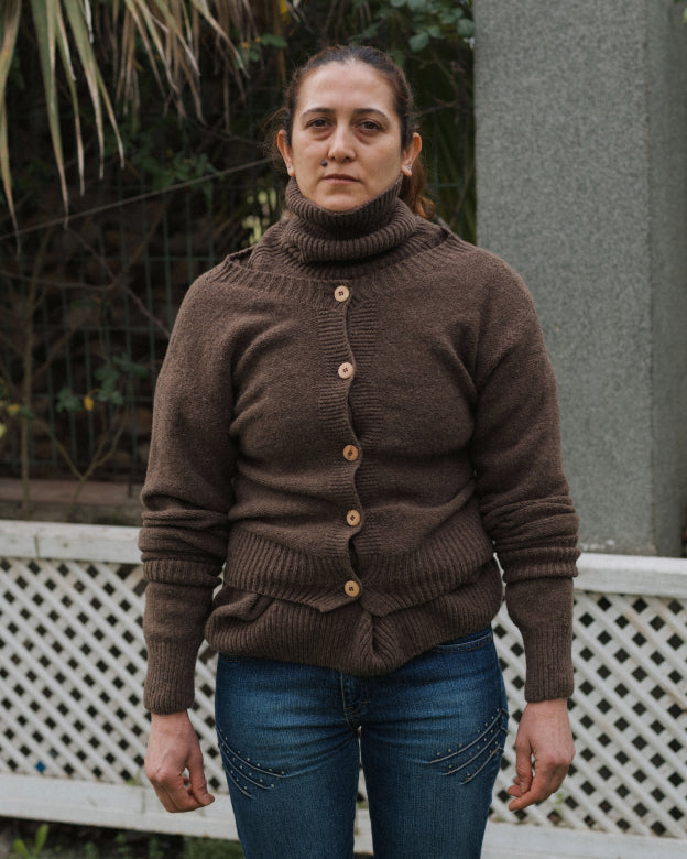 TIER CARDIGAN - BUREL BROWN