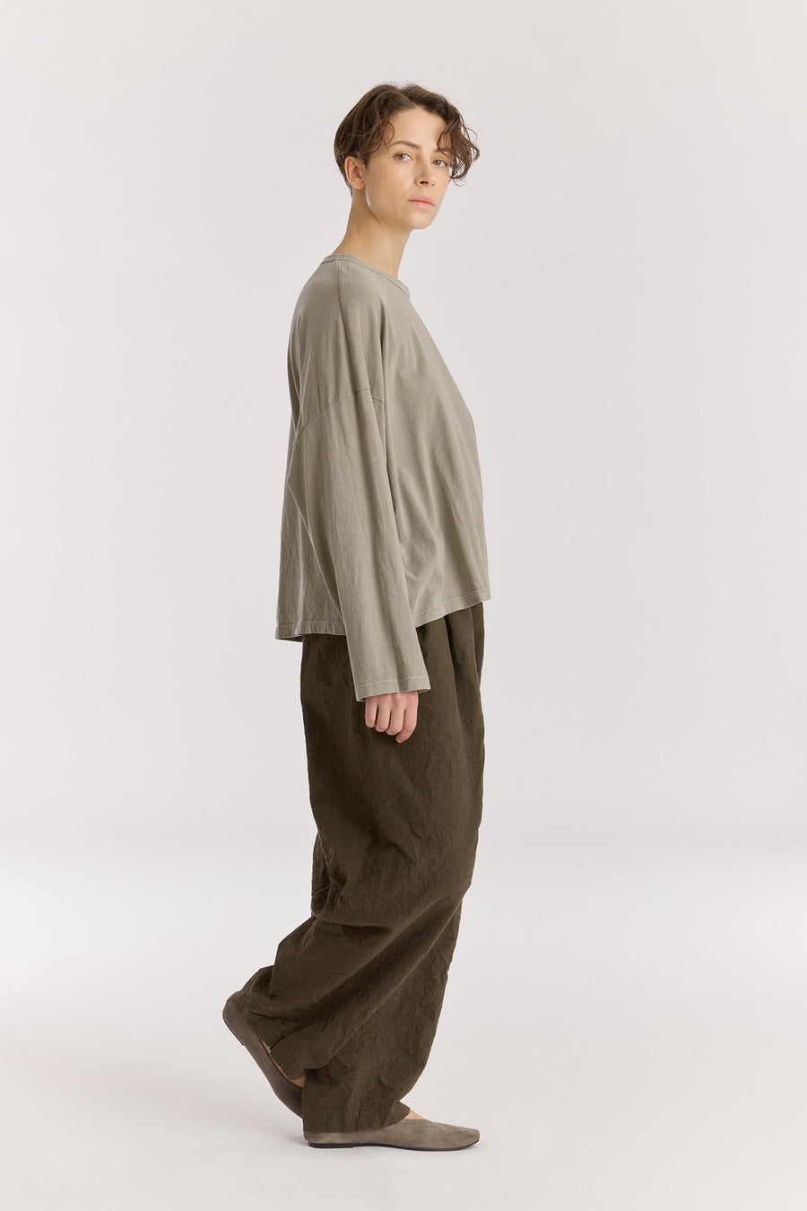 WIDE LONGSLEEVE  TEE - LIMESTONE