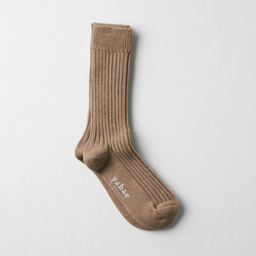 ORGANIC COTTON/YAK RIB SOCKS - BROWN