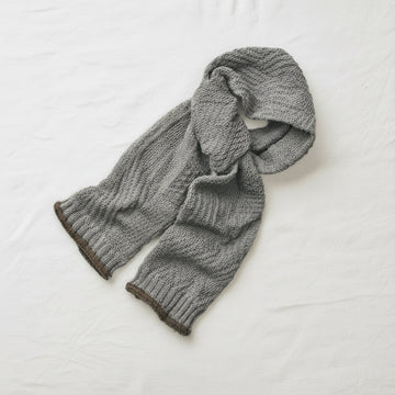 ORGANIC COTTON/YAK PATTERN STOLE - GREY