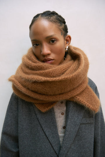 MOHAIR SCARF - TOFFEE