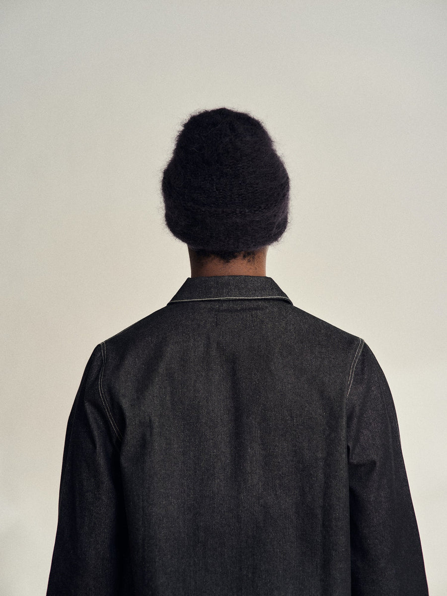 CLOUD MOHAIR BEANIE - BLACK