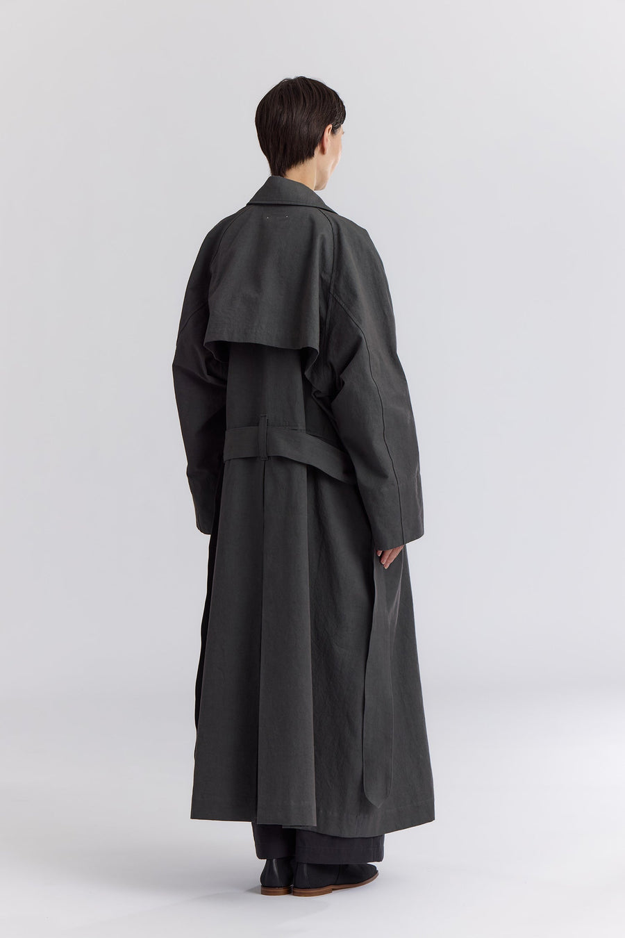 LONG TRENCH COAT - SLATE