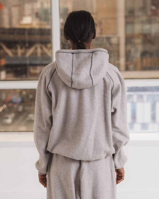 FOLD HOODIE - GREY MELANGE