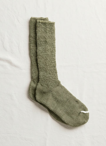 GARABOU ORGANIC COTTON SLIPPER SOCKS - GREEN