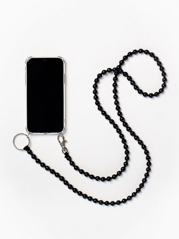 HANDYKETTE PHONE NECKLACE - SMALL PERLEN - BLACK